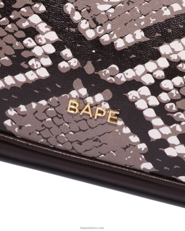 bolso de mano con motivo de serpiente mujer A Bathing Ape 00RH1108 beige