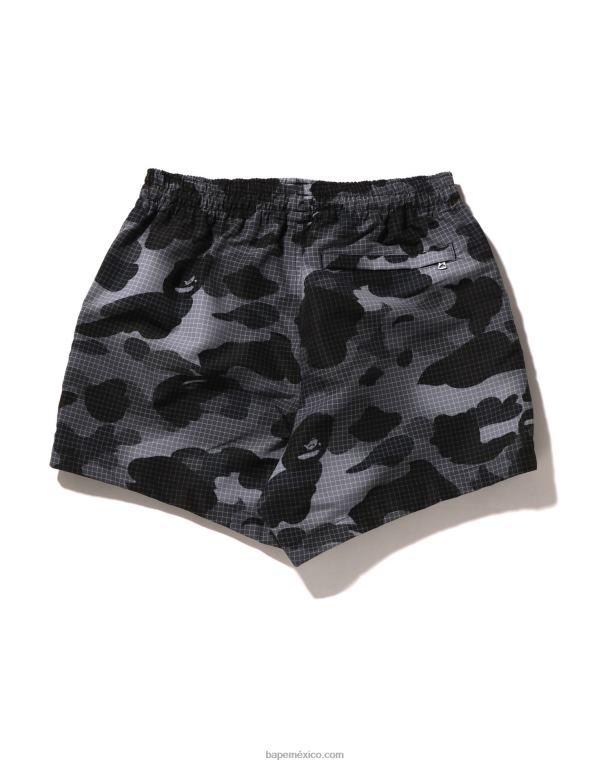 shorts de camuflaje de rejilla mujer A Bathing Ape 00RH899 negro