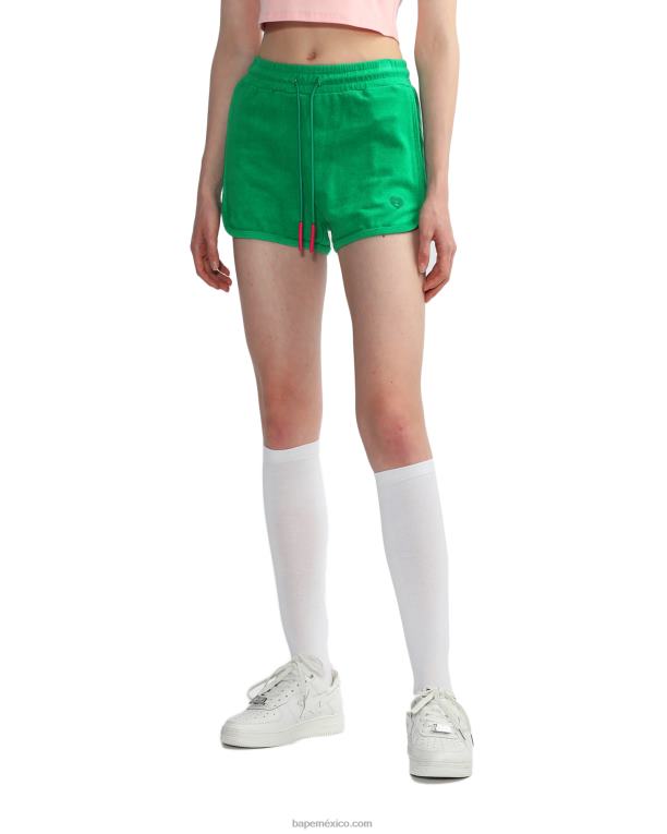 shorts deportivos de toalla mujer A Bathing Ape 00RH829 Esmeralda