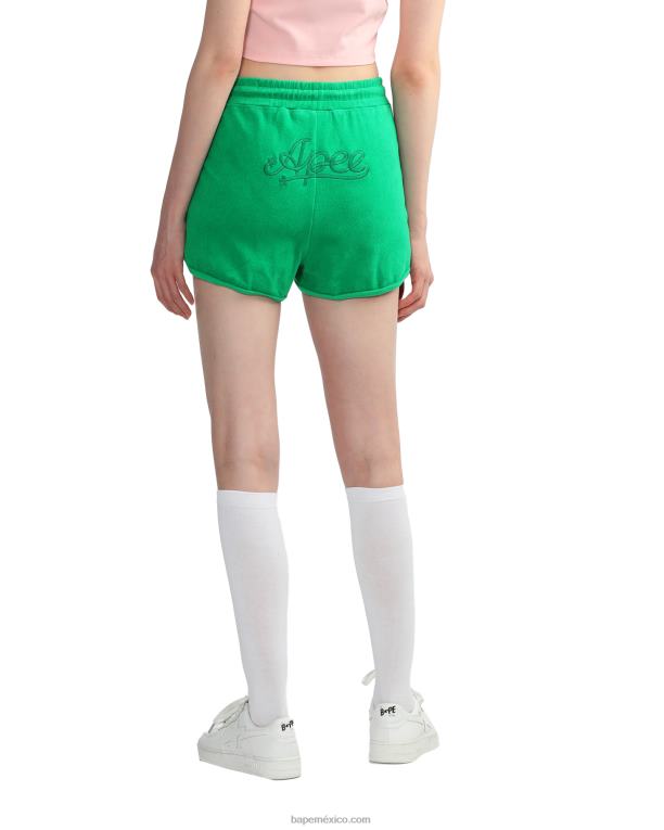shorts deportivos de toalla mujer A Bathing Ape 00RH829 Esmeralda
