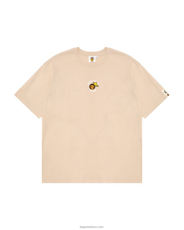 camiseta baby milo boxy fit mujer A Bathing Ape 00RH849 beige