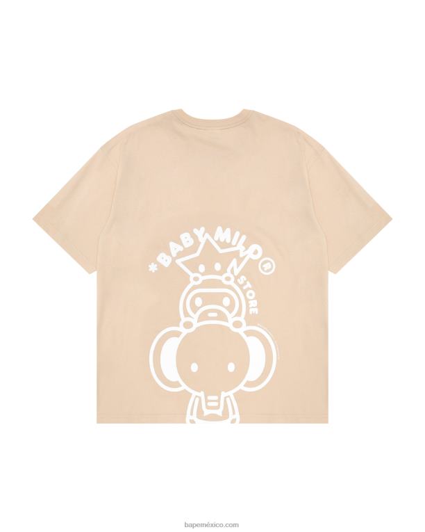 camiseta baby milo boxy fit mujer A Bathing Ape 00RH849 beige