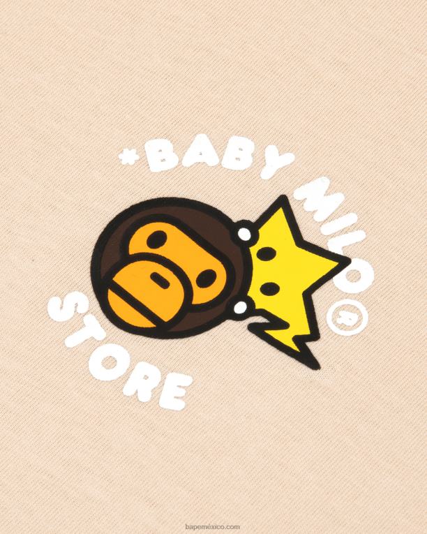 camiseta baby milo boxy fit mujer A Bathing Ape 00RH849 beige