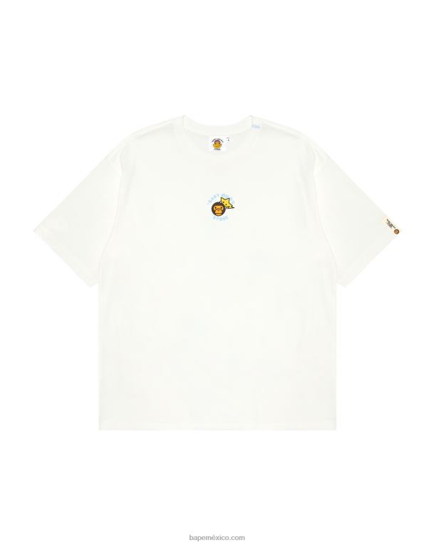 camiseta baby milo boxy fit mujer A Bathing Ape 00RH850 blanco