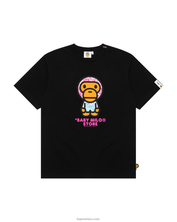 camiseta bebé milo mujer A Bathing Ape 00RH855 negro