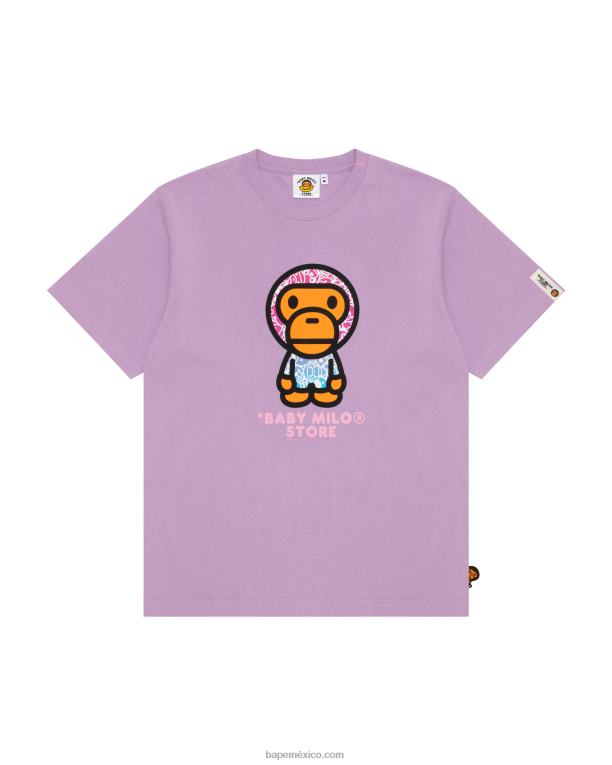 camiseta bebé milo mujer A Bathing Ape 00RH856 púrpura