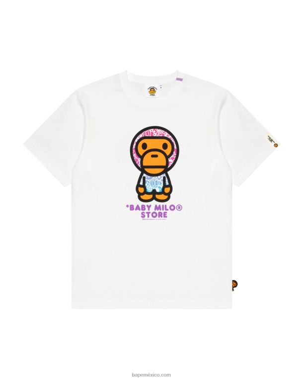 camiseta bebé milo mujer A Bathing Ape 00RH857 blanco