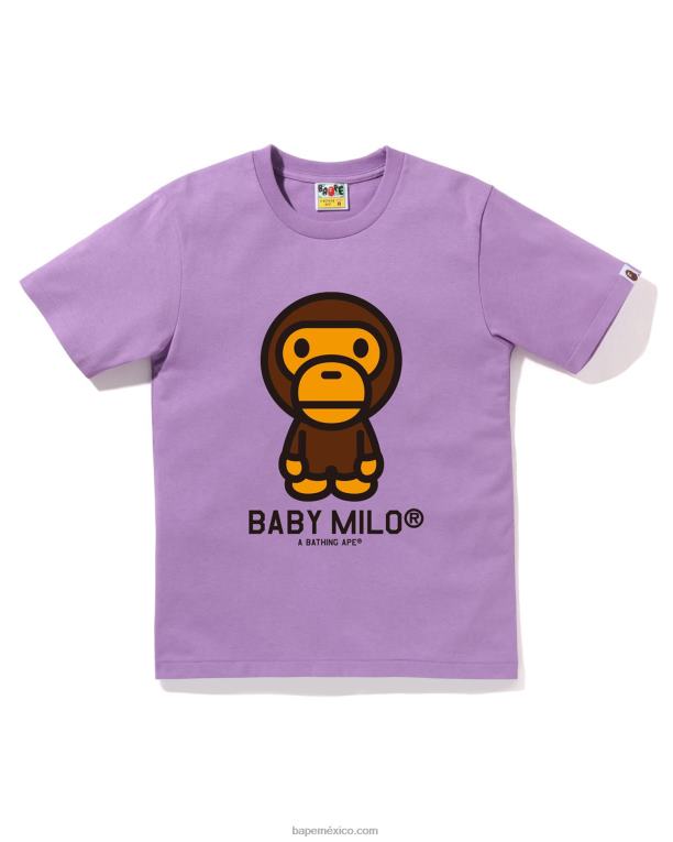 camiseta bebé milo mujer A Bathing Ape 00RH917 púrpura