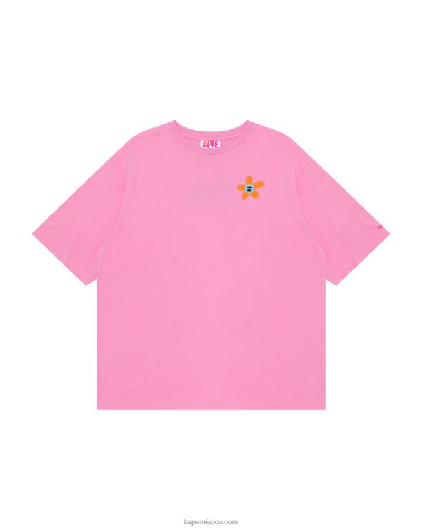 camiseta clásica mujer A Bathing Ape 00RH957 rosa