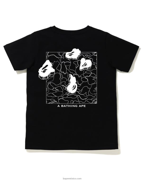 camiseta con estampado de tinta mujer A Bathing Ape 00RH927 negro