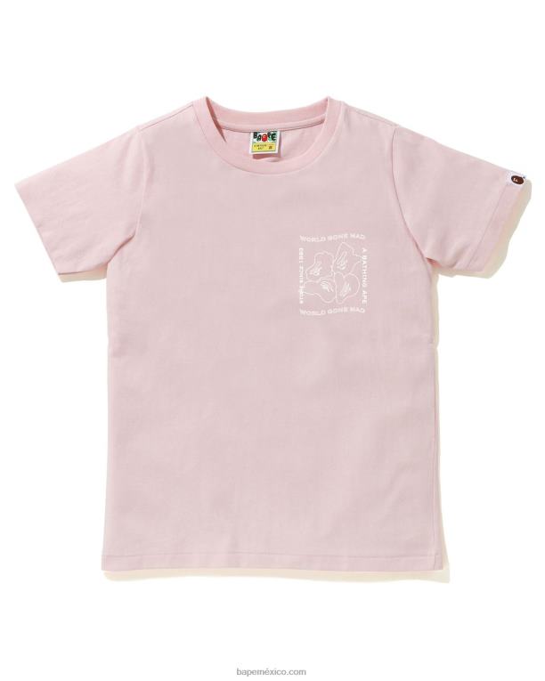 camiseta con estampado de tinta mujer A Bathing Ape 00RH929 rosa