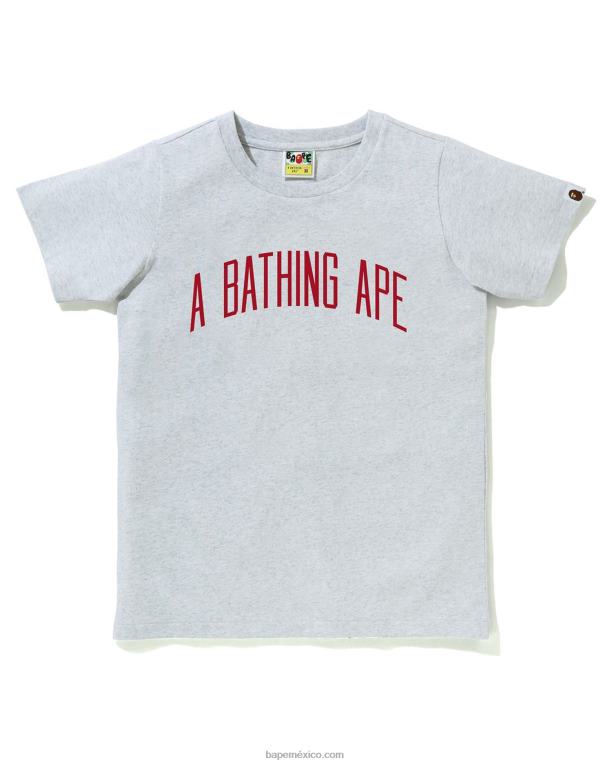camiseta con letras mujer A Bathing Ape 00RH890 gris
