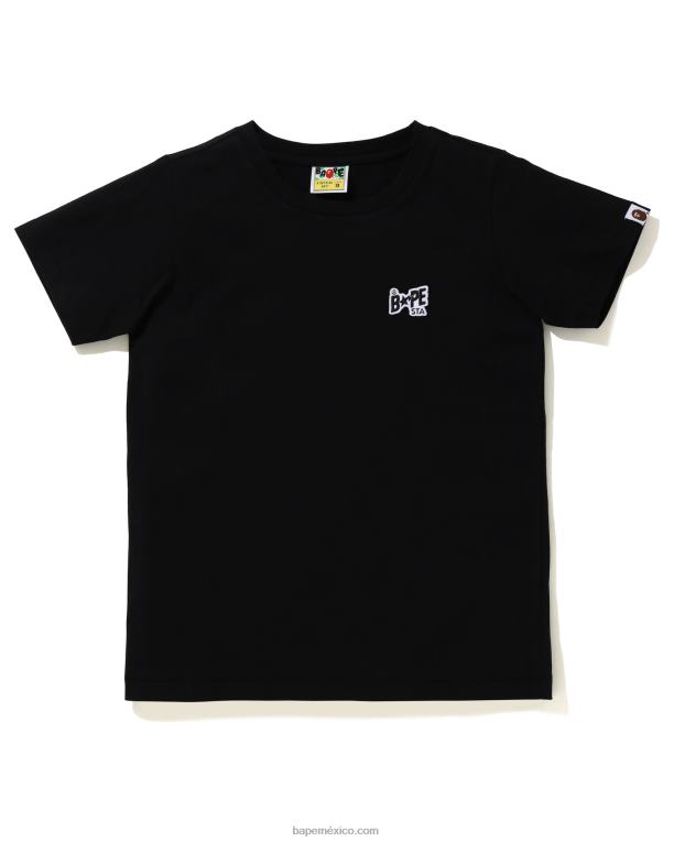 camiseta con logo de un punto mujer A Bathing Ape 00RH1001 negro