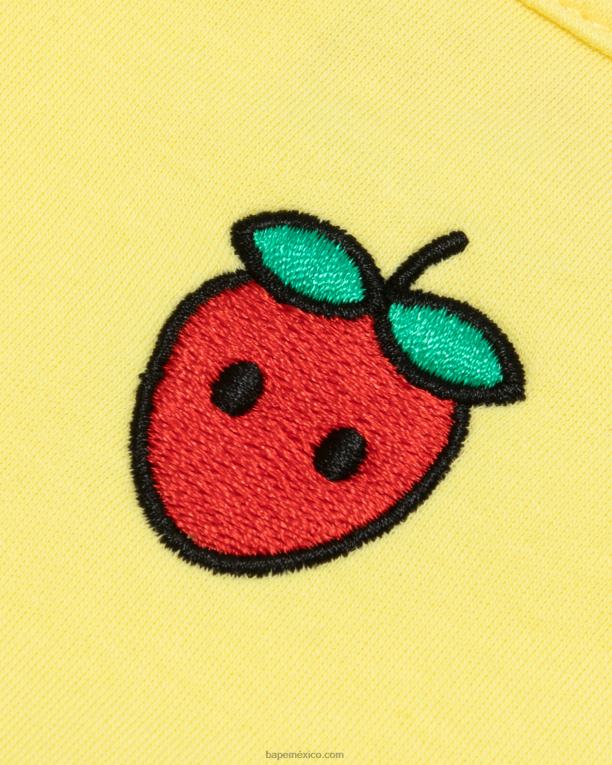 camiseta con logo y bayas mujer A Bathing Ape 00RH940 Limon amarillo