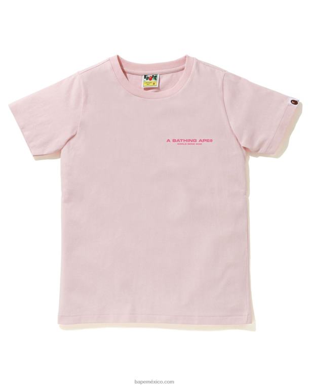 camiseta de camuflaje de línea mujer A Bathing Ape 00RH925 rosa