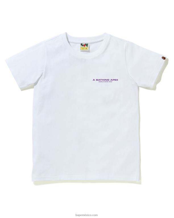camiseta de camuflaje de línea mujer A Bathing Ape 00RH926 blanco
