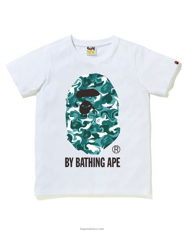 camiseta de camuflaje de mármol mujer A Bathing Ape 00RH1016 blanco