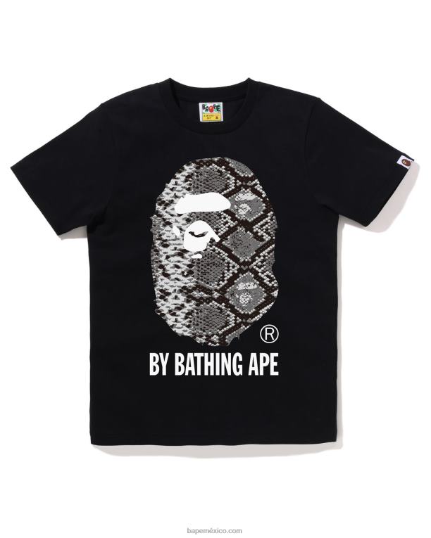 camiseta de serpiente mujer A Bathing Ape 00RH873 negro