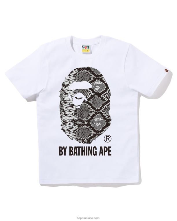 camiseta de serpiente mujer A Bathing Ape 00RH875 blanco