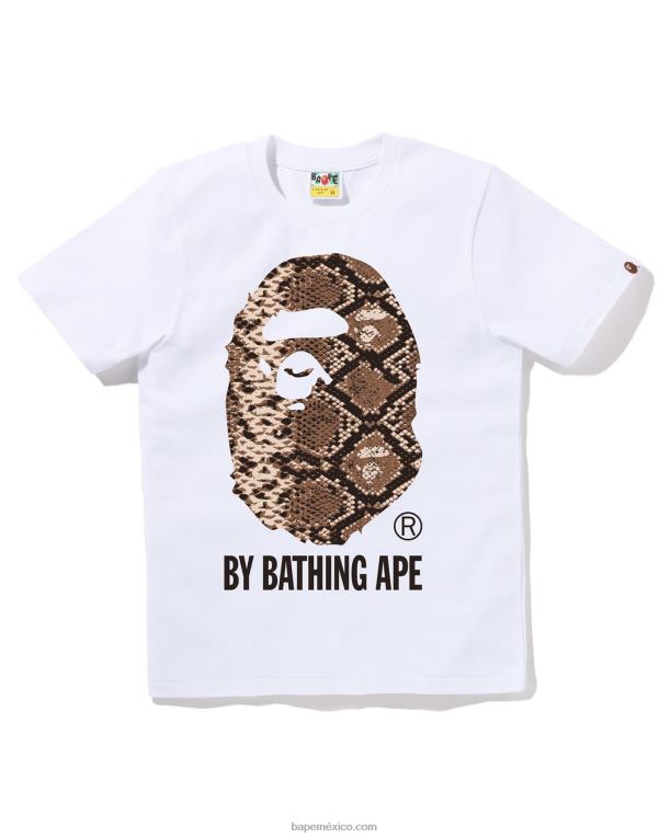 camiseta de serpiente mujer A Bathing Ape 00RH876 blanco