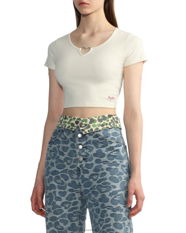 parte superior de anillo de metal en forma de corazón mujer A Bathing Ape 00RH840 de color crema