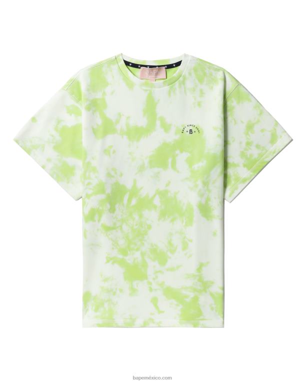 playera tie-dye con logo mujer A Bathing Ape 00RH790 verde claro