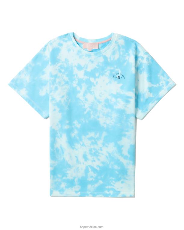playera tie-dye con logo mujer A Bathing Ape 00RH791 azul