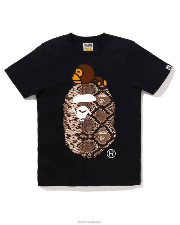 serpiente milo en camiseta grande mujer A Bathing Ape 00RH878 negro