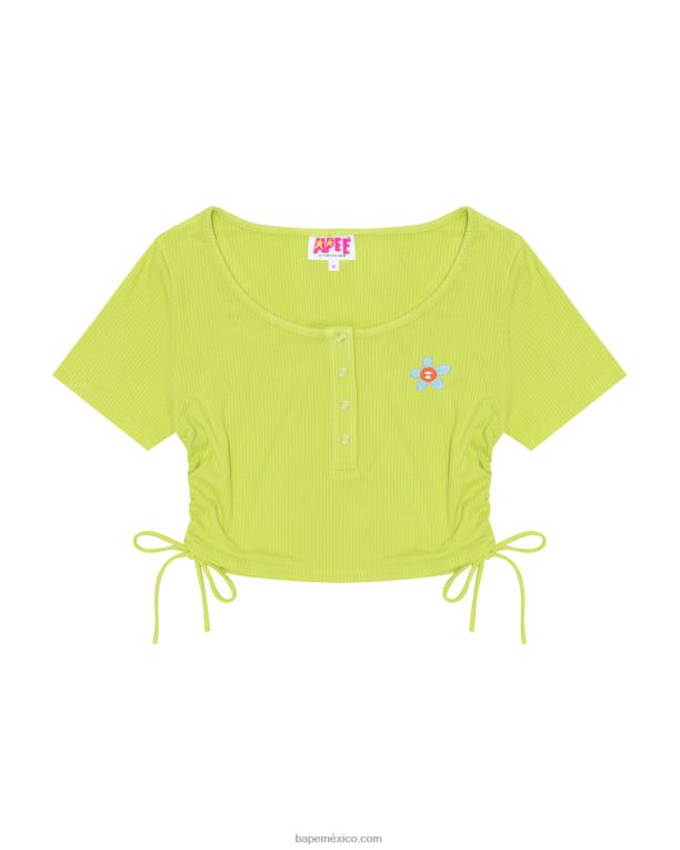 top corto con cordón y logo mujer A Bathing Ape 00RH933 verde claro