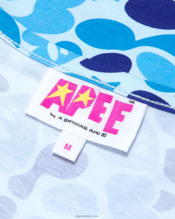 top estampado mujer A Bathing Ape 00RH936 azul