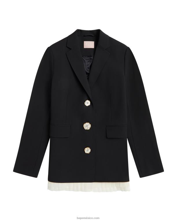 chaqueta americana con botones mujer A Bathing Ape 00RH988 negro