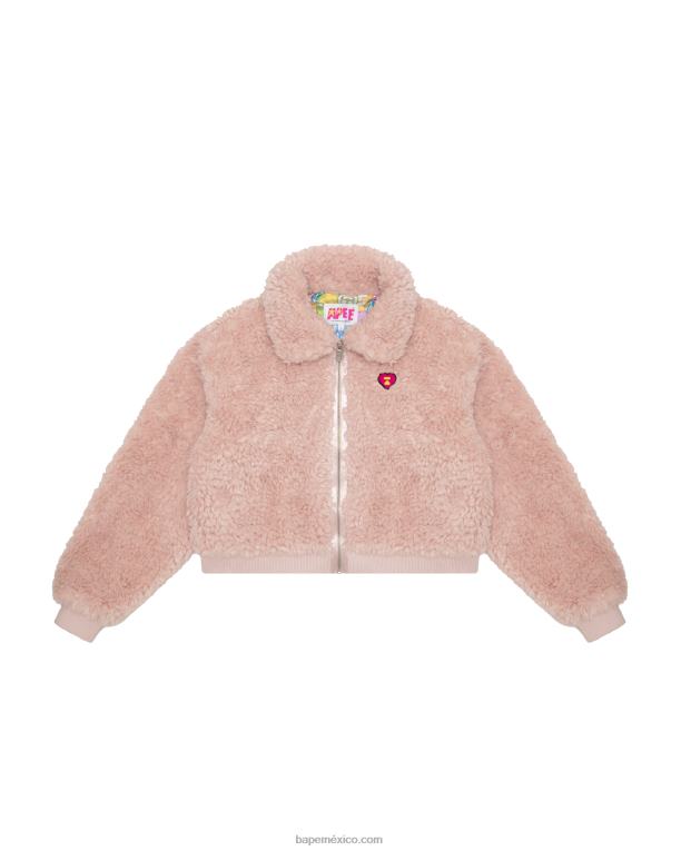 chaqueta de piel sintética mujer A Bathing Ape 00RH1054 rosa