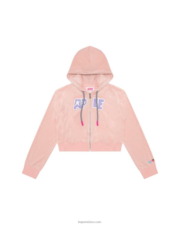chaqueta de terciopelo mujer A Bathing Ape 00RH1051 rosa