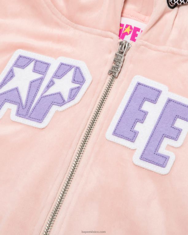 chaqueta de terciopelo mujer A Bathing Ape 00RH1051 rosa