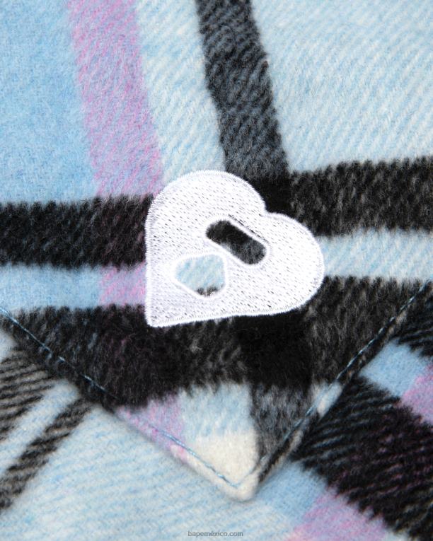 camisa a cuadros mujer A Bathing Ape 00RH1024 azul