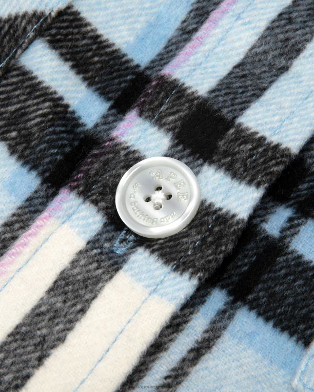 camisa a cuadros mujer A Bathing Ape 00RH1024 azul