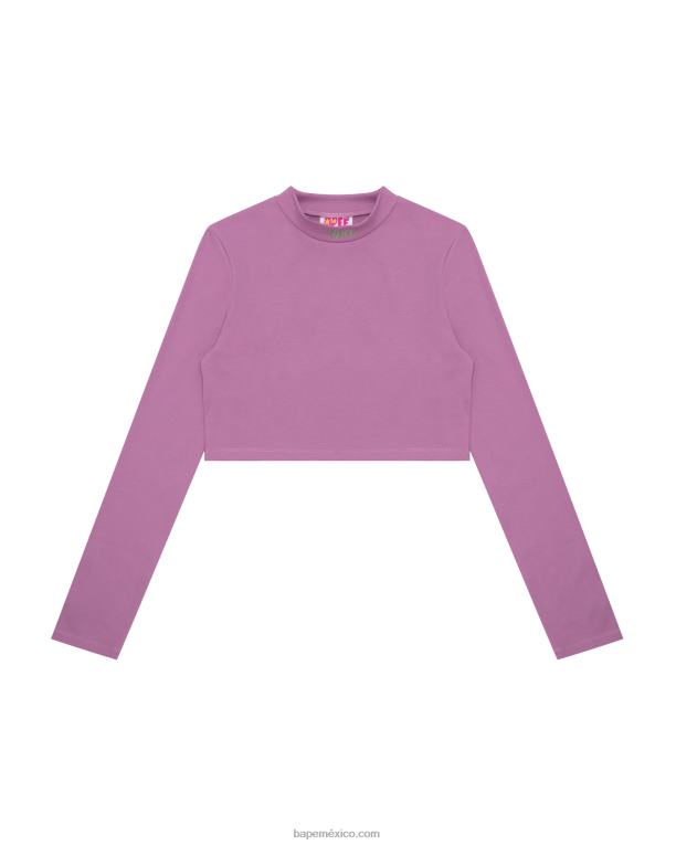 top corto con cuello alto mujer A Bathing Ape 00RH1049 púrpura