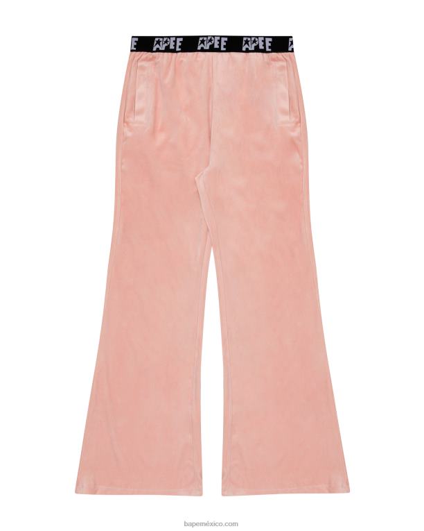 joggers de terciopelo mujer A Bathing Ape 00RH1042 rosa