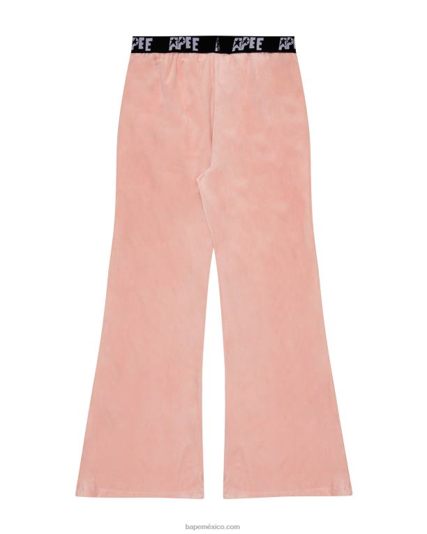 joggers de terciopelo mujer A Bathing Ape 00RH1042 rosa
