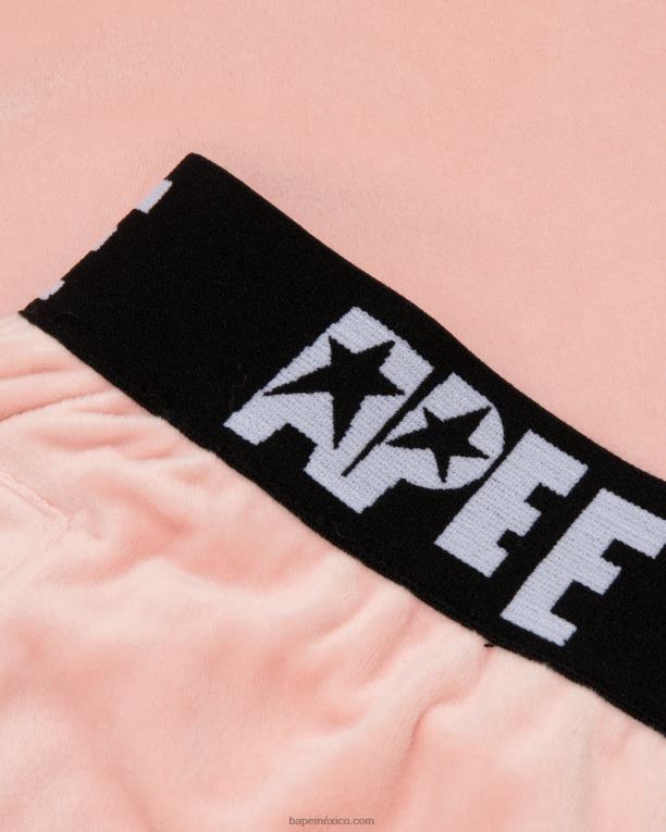 joggers de terciopelo mujer A Bathing Ape 00RH1042 rosa