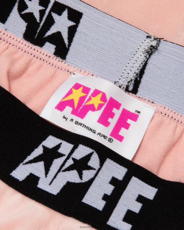joggers de terciopelo mujer A Bathing Ape 00RH1042 rosa
