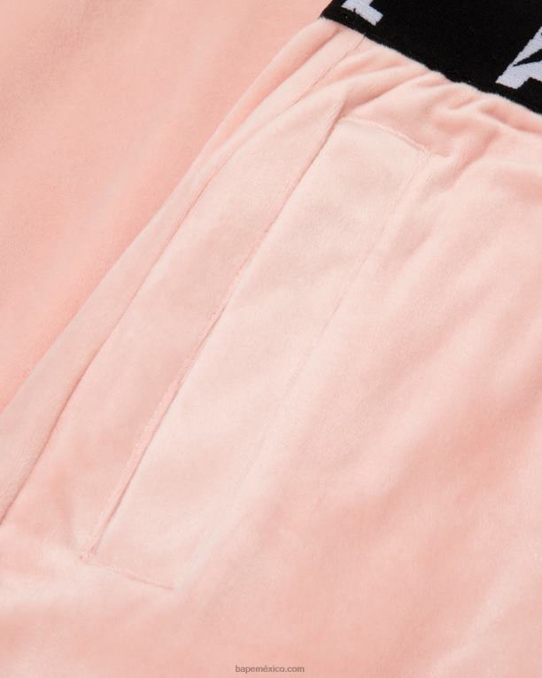 joggers de terciopelo mujer A Bathing Ape 00RH1042 rosa