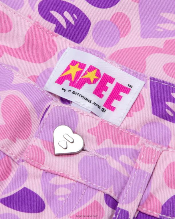 pantalones cargo estampados mujer A Bathing Ape 00RH950 Violeta