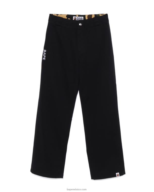 pantalones chinos de trabajo mujer A Bathing Ape 00RH884 negro