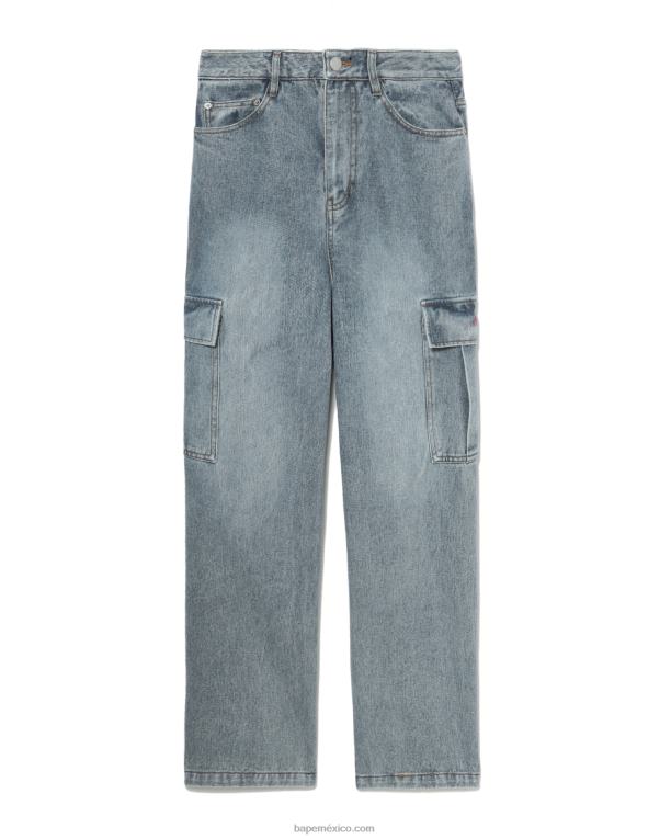 vaqueros cargo mujer A Bathing Ape 00RH817 mezclilla