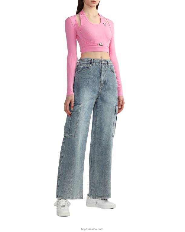 vaqueros cargo mujer A Bathing Ape 00RH817 mezclilla