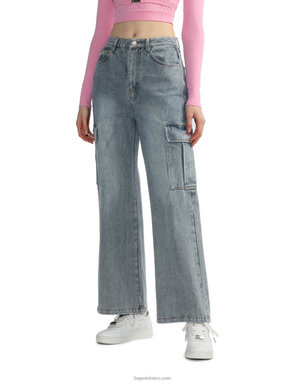 vaqueros cargo mujer A Bathing Ape 00RH817 mezclilla