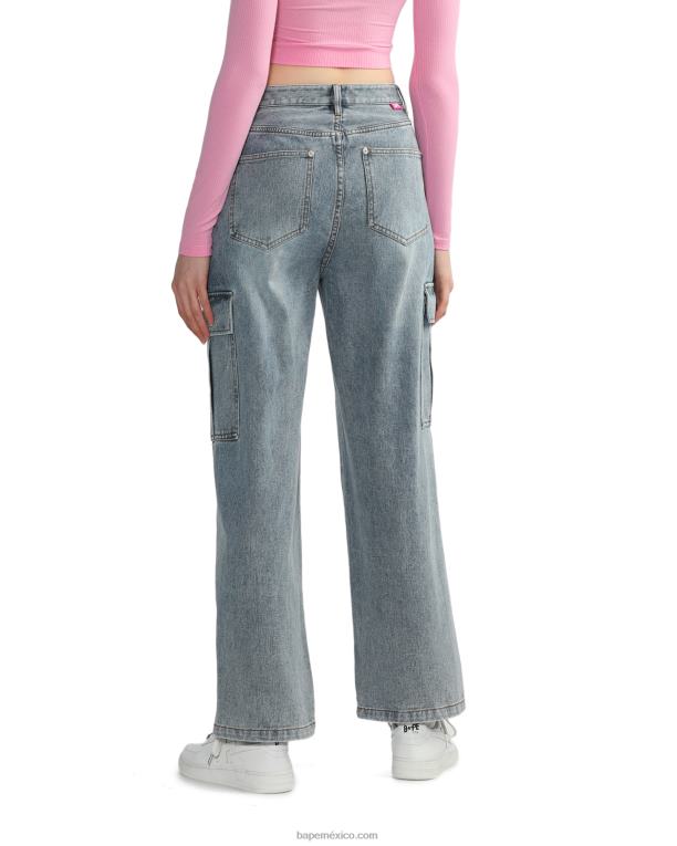 vaqueros cargo mujer A Bathing Ape 00RH817 mezclilla