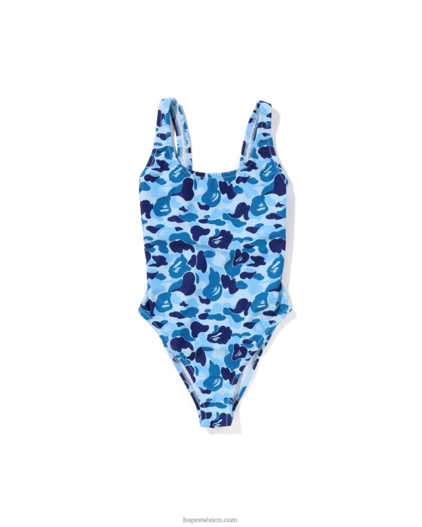 traje de baño de camuflaje abc mujer A Bathing Ape 00RH776 azul claro