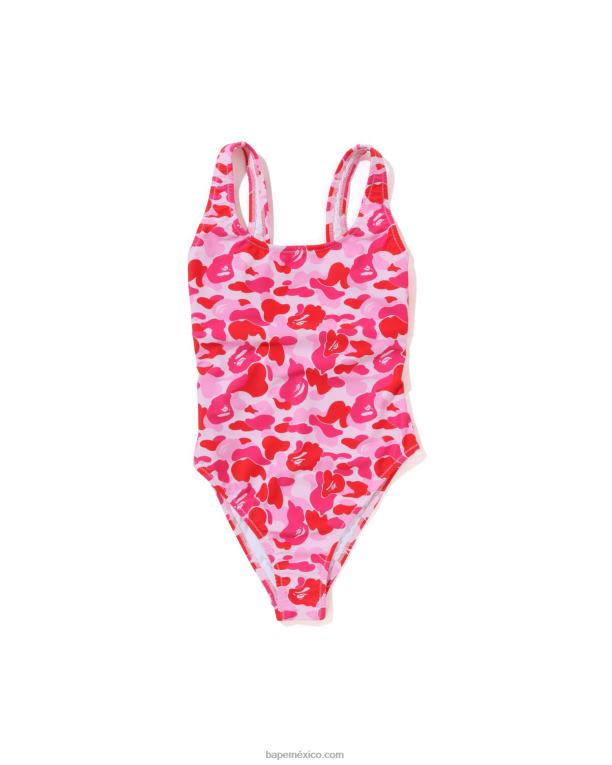 traje de baño de camuflaje abc mujer A Bathing Ape 00RH777 rosa